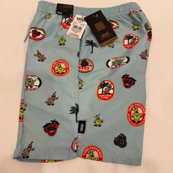 Boys Vans Blue Graphic Fruit Swim Shorts Large - NEW - Picture 2 of 6